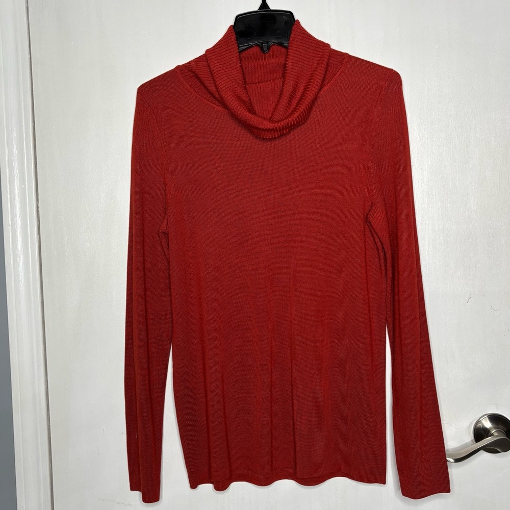 Vintage NWT BELFORD 100% Silk Cowl/turtle neck Rust/Orange Color Women’s Size M